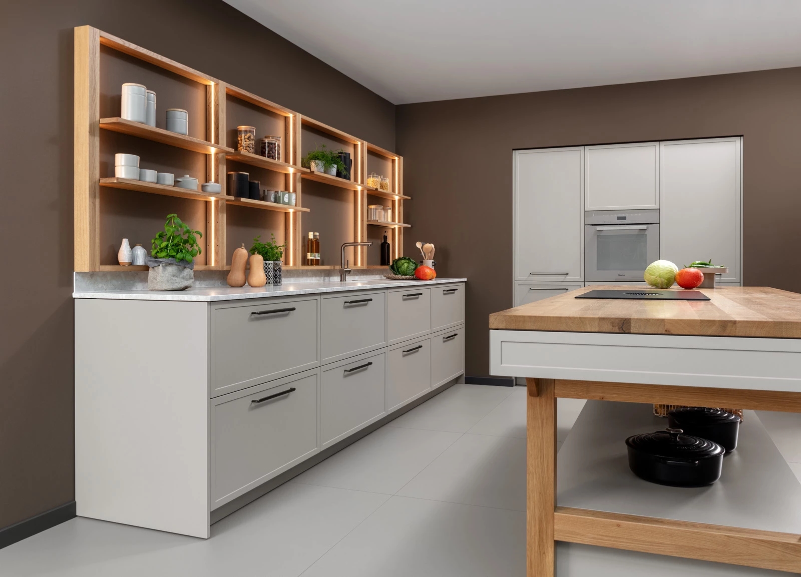 Custom Terralux kitchen design and storage